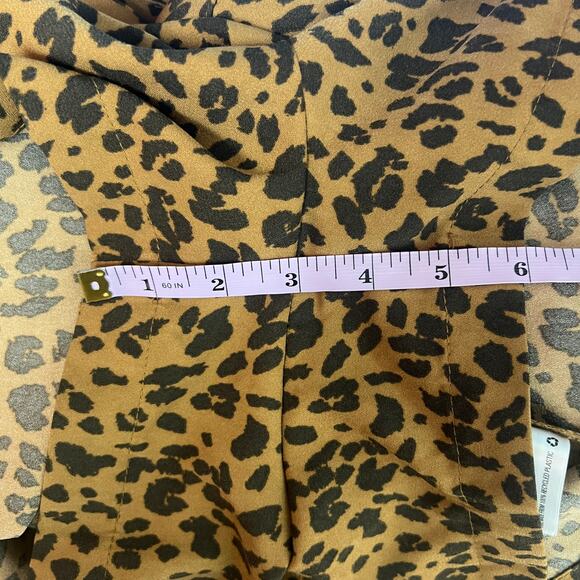 A New Day Cheetah Print Women's High Waisted Shorts w/ Tie Size XXL Pockets - Picture 10 of 12